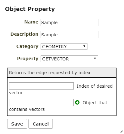 Sample Object Property window